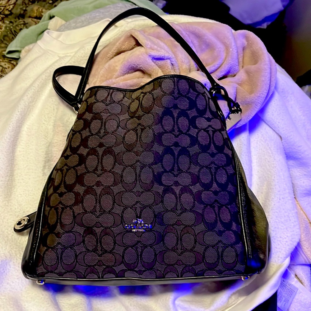 Coach hobo black initial bag